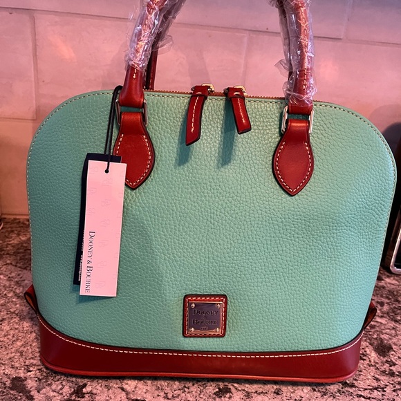 Dooney & Bourke Handbags - Dooney & Bourke Domed Pebbled Leather Satchel (Spearmint) NWT